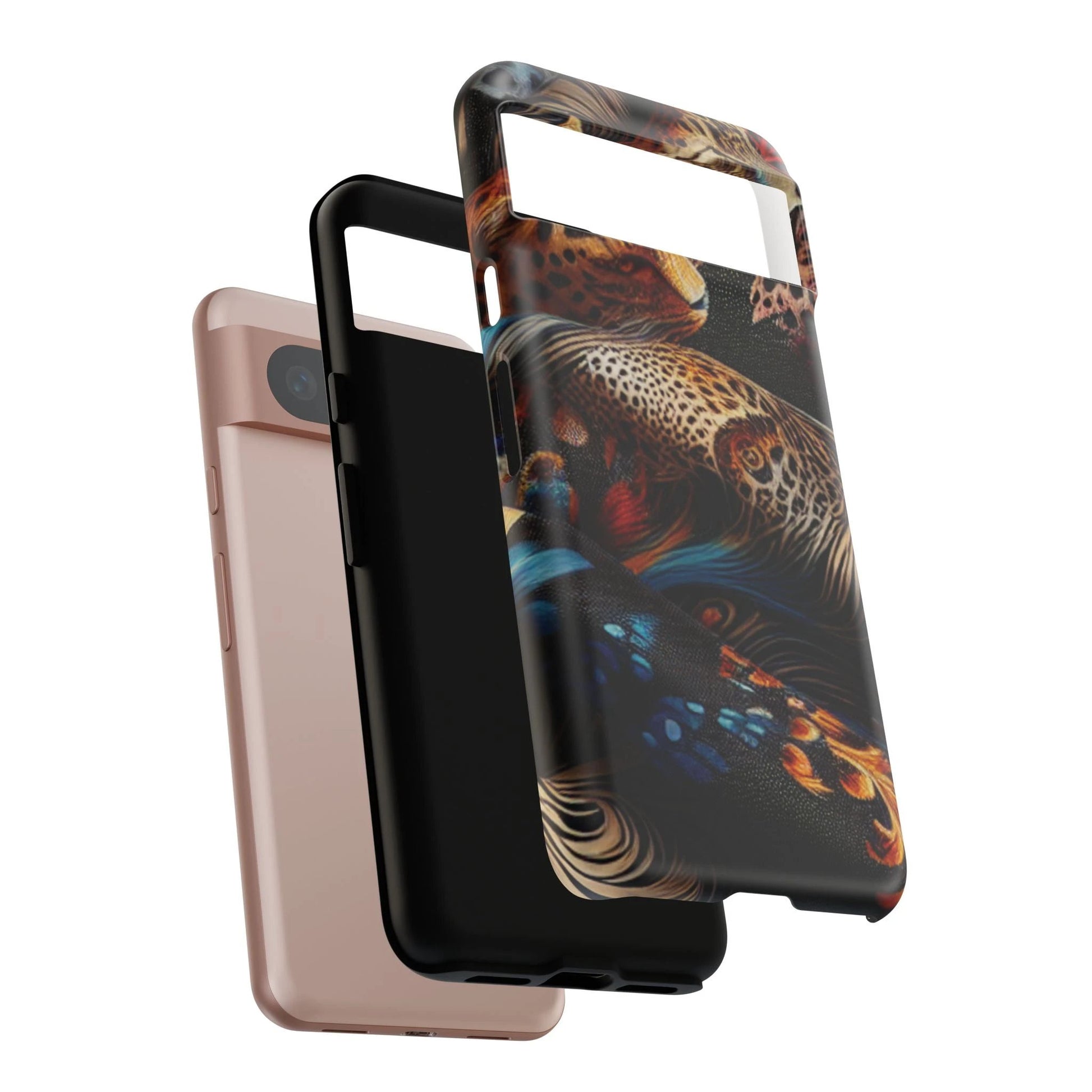 Stylish Tough Phone Case with Elegant Black and Gold Design by Printify