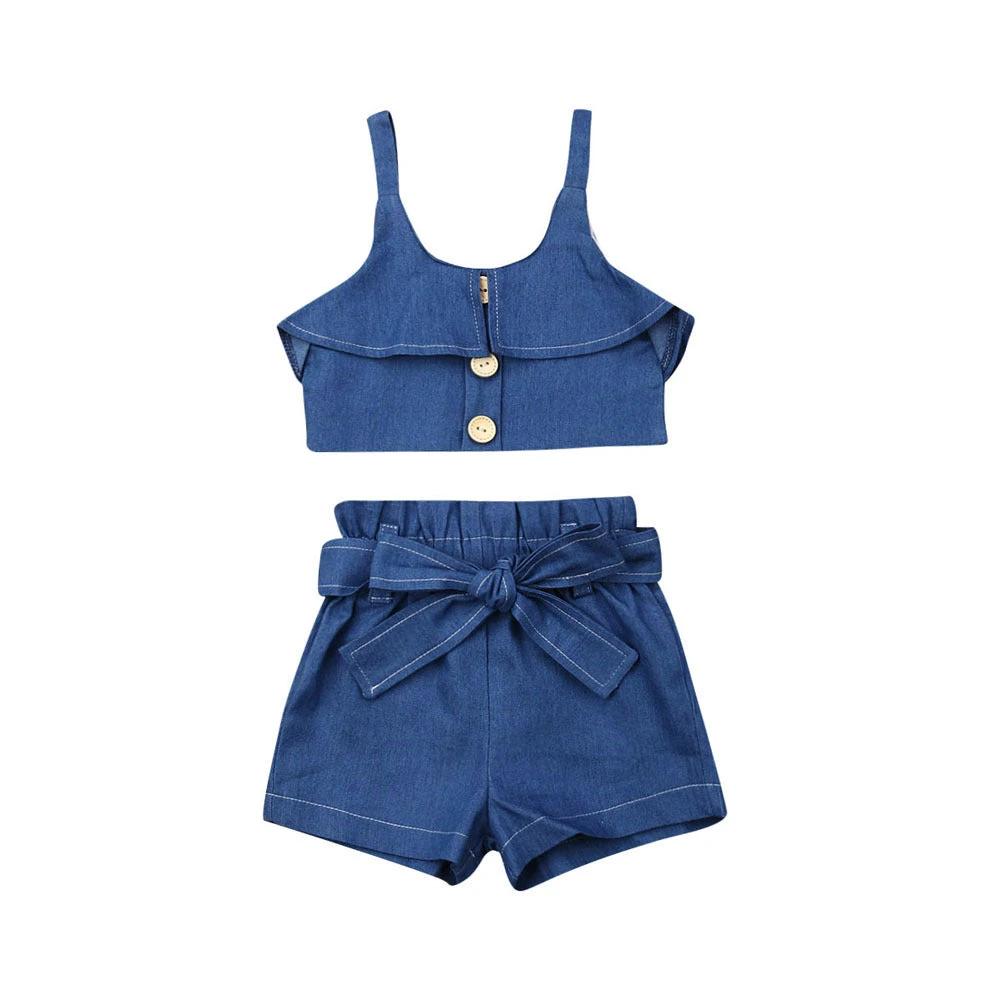 Children's clothing girls suspender skirt by GJG Denim