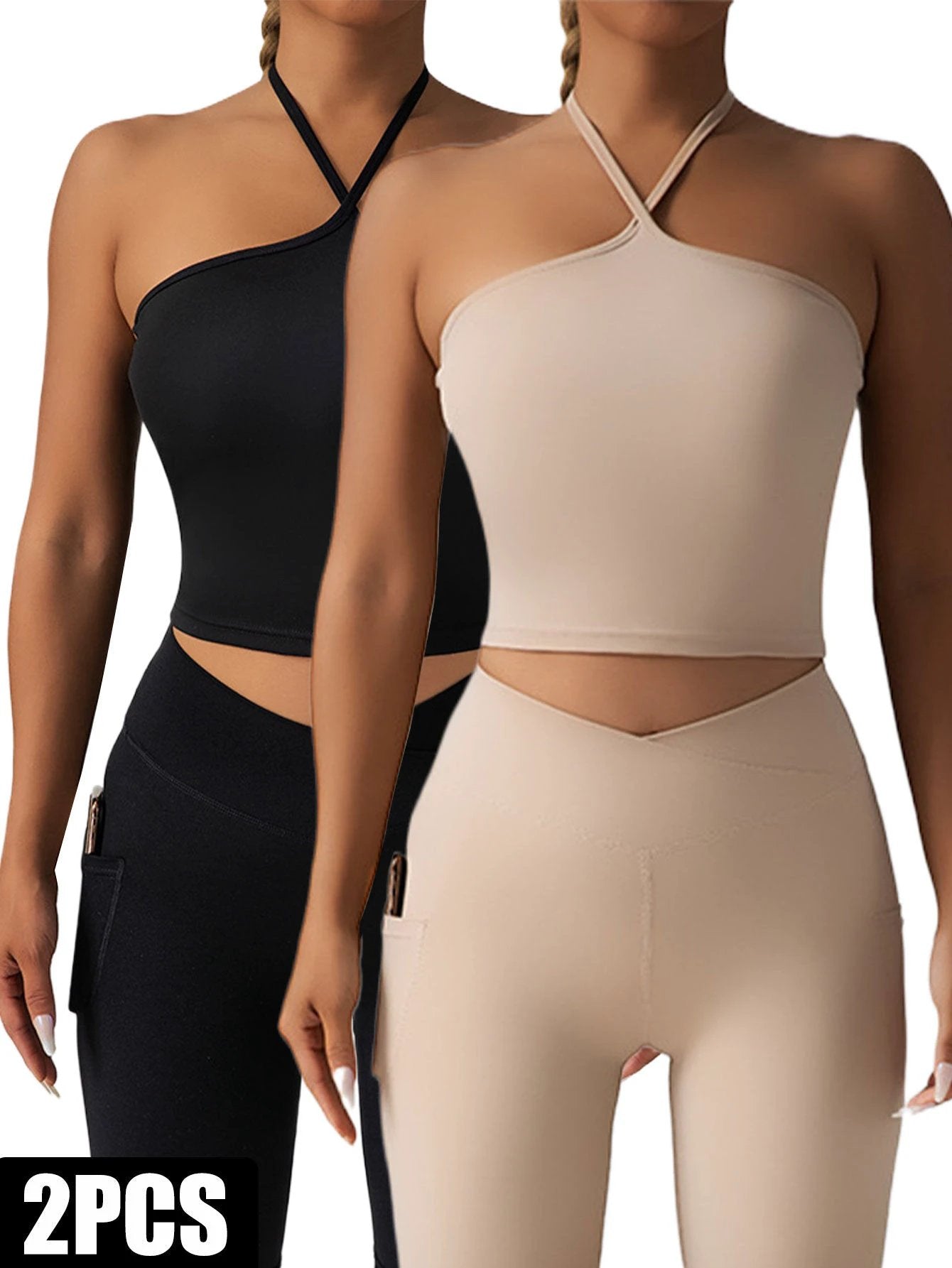 2 Pieces Sports Bra Athletic Running Sports Bra by GJG Denim