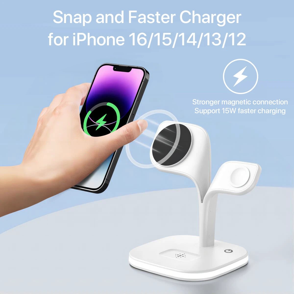5-in-1 Magnetic Real Wireless Desktop Fast Charging Station For Multiple Devices by GJG Denim