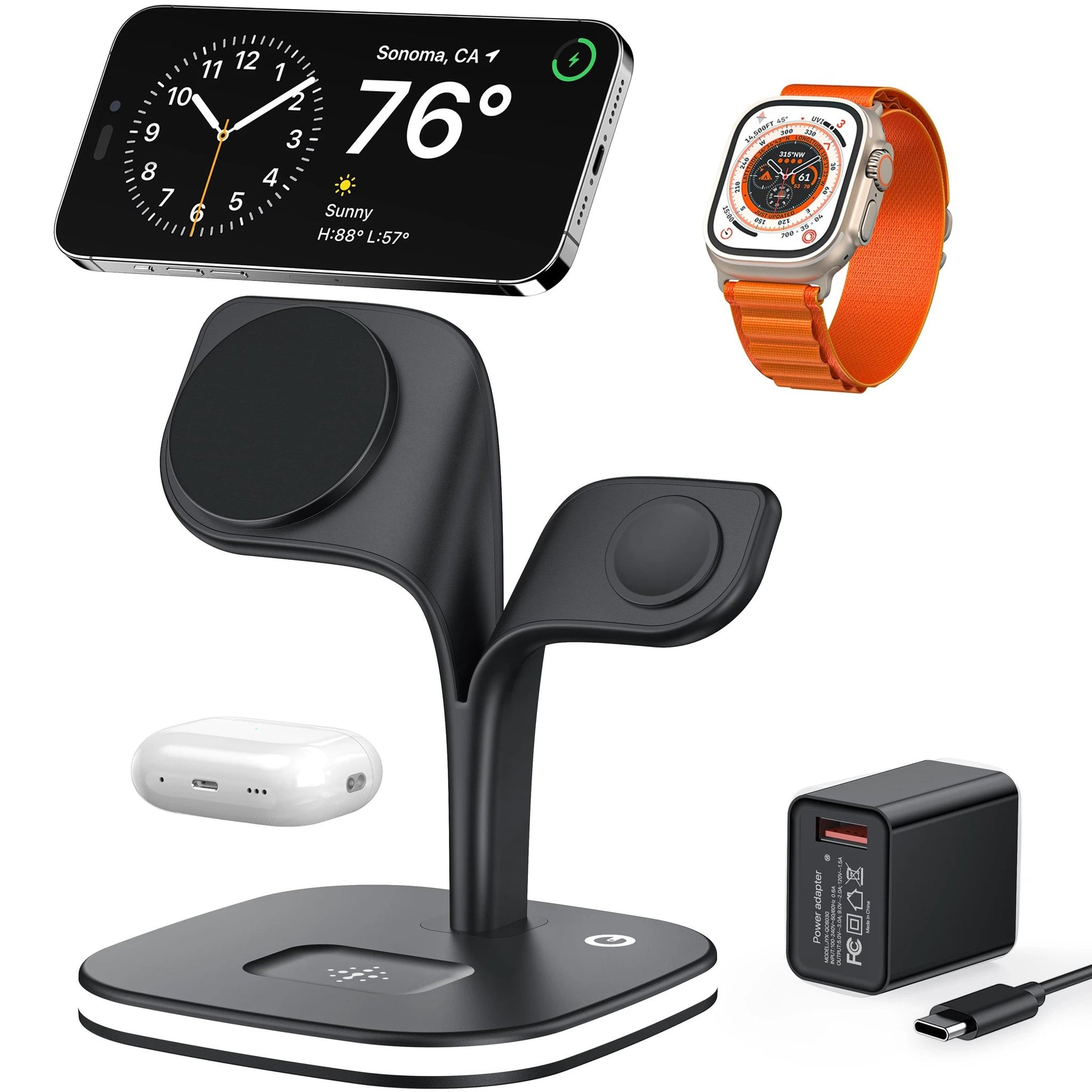 5-in-1 Magnetic Real Wireless Desktop Fast Charging Station For Multiple Devices by GJG Denim