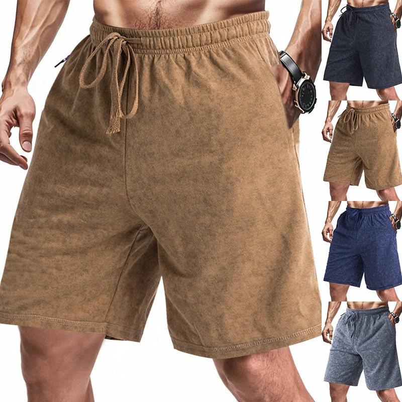 Men's Loose And Simple Tie-dyed Terry Casual Shorts by GJG Denim