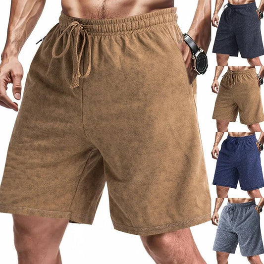 Men's Loose And Simple Tie-dyed Terry Casual Shorts by GJG Denim