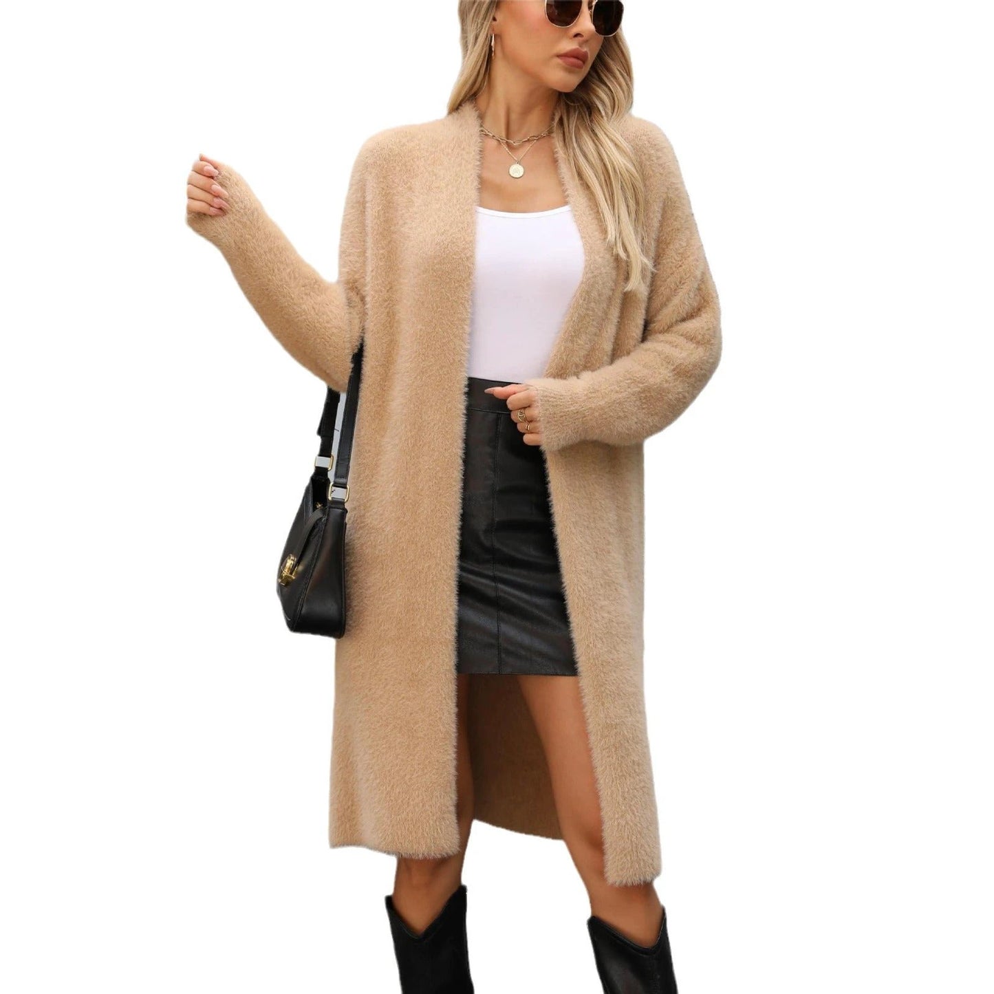 Mid-length Casual Loose Sweater Coat Women by GJG Denim