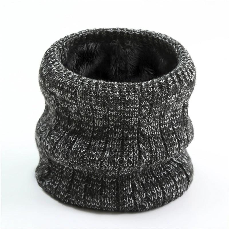 Men's Twist Wide Striped Fleece-lined Knitted Scarf by GJG Denim