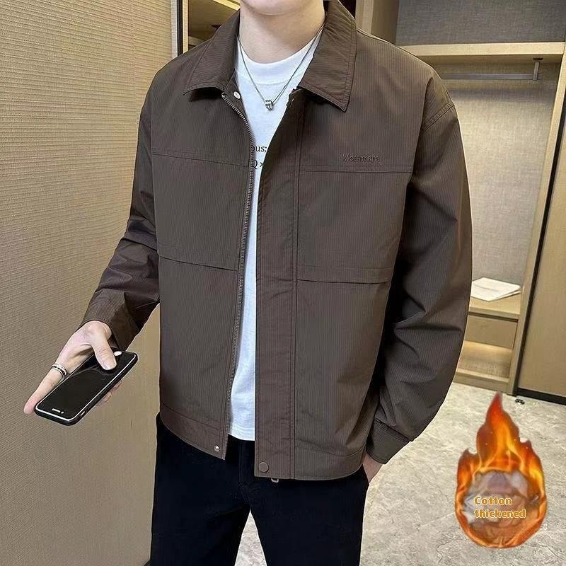 Men's Lapel All-match Work Fashionable Jacket by GJG Denim