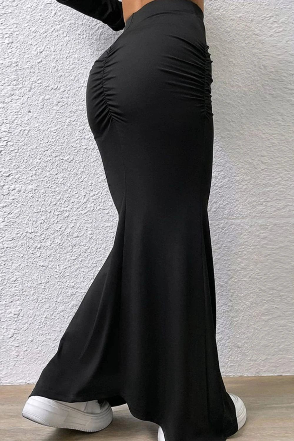 Ruched Maxi Trumpet Skirt by Lady Ros