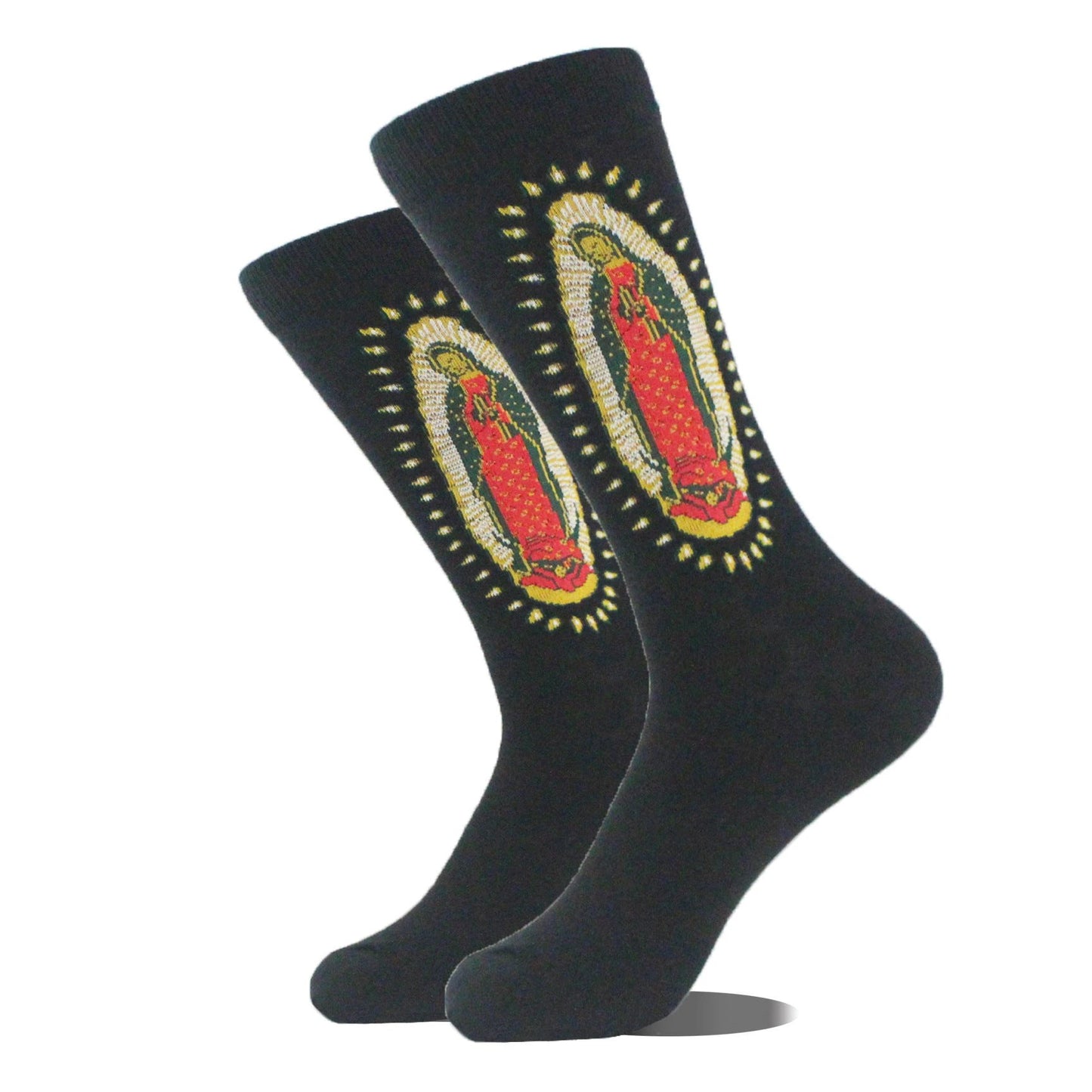 Men's Cartoon Animal Retro Oil Painting Mid-calf Socks by GJG Denim
