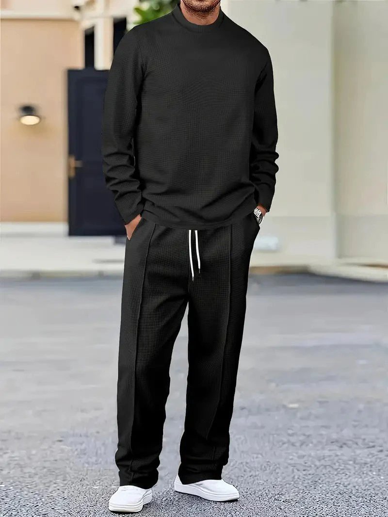 Mens Basic Minimalist Solid-Color Suit by GJG Denim
