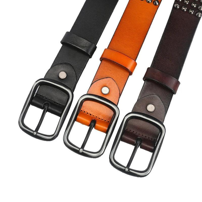 Men's Cowhide Belt Retro by GJG Denim
