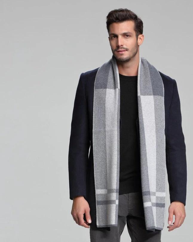 Men's Cashmere Tide Business Casual Double-sided Scarf by GJG Denim