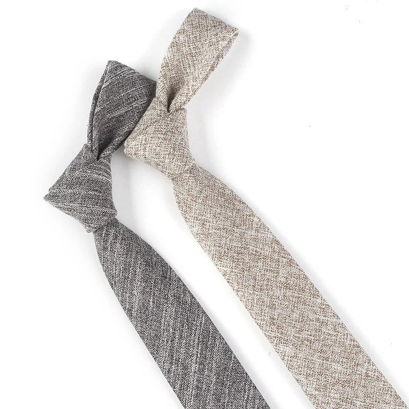 Solid Color Narrow Cotton Men's 6cm Tie by GJG Denim