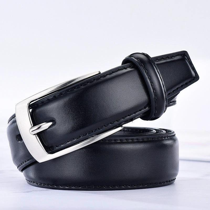 Men's Leather Pin Buckle Belt by GJG Denim