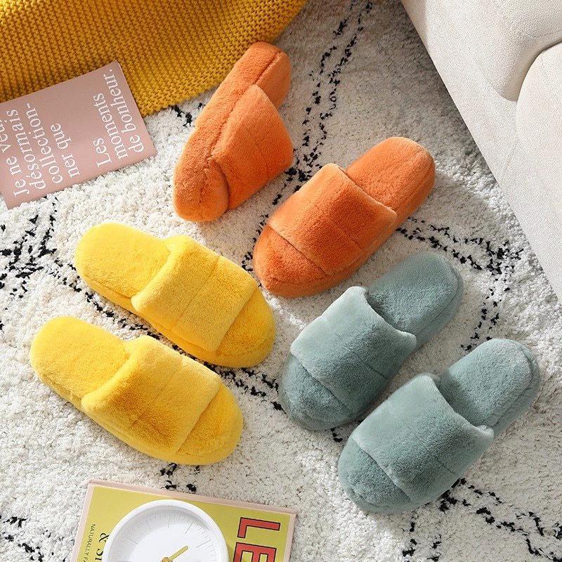 Indoor plush slippers by GJG Denim