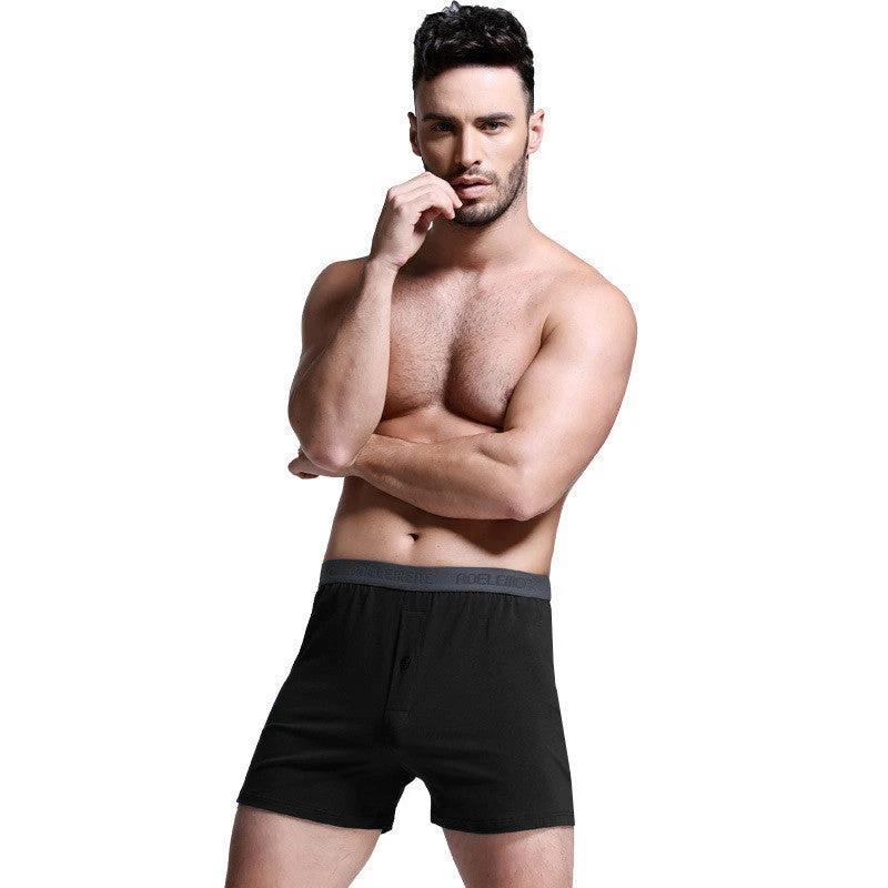 Solid Color Mid-waist Boxers For Men by GJG Denim