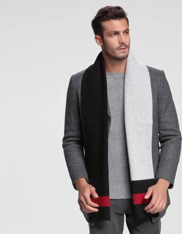 Men's Cashmere Tide Business Casual Double-sided Scarf by GJG Denim