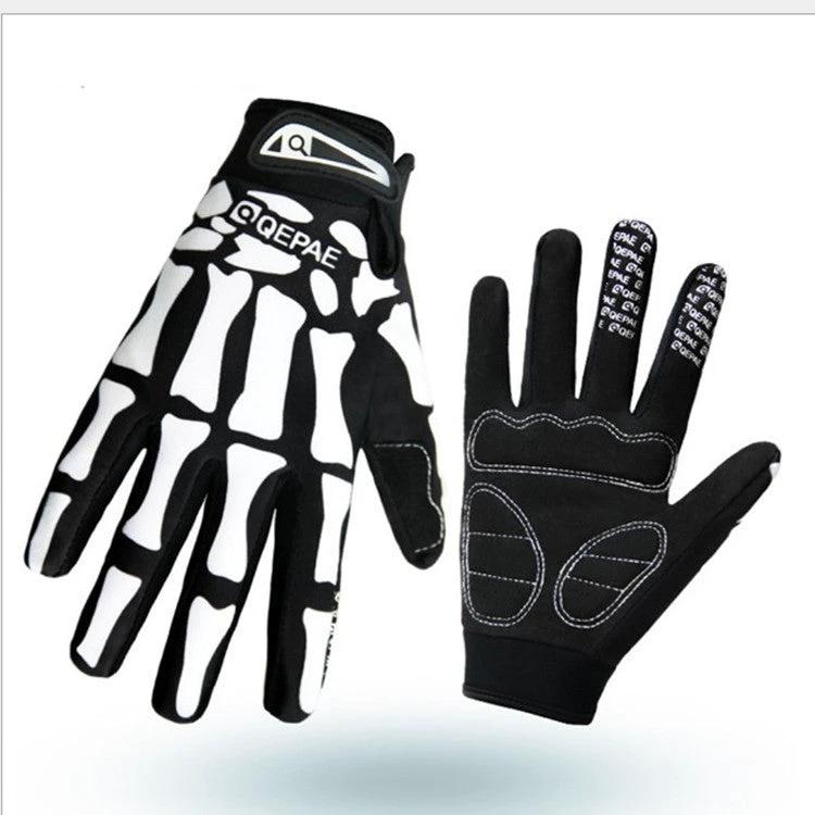 Sports Outdoor Full Finger Skull Riding Gloves For Men by GJG Denim
