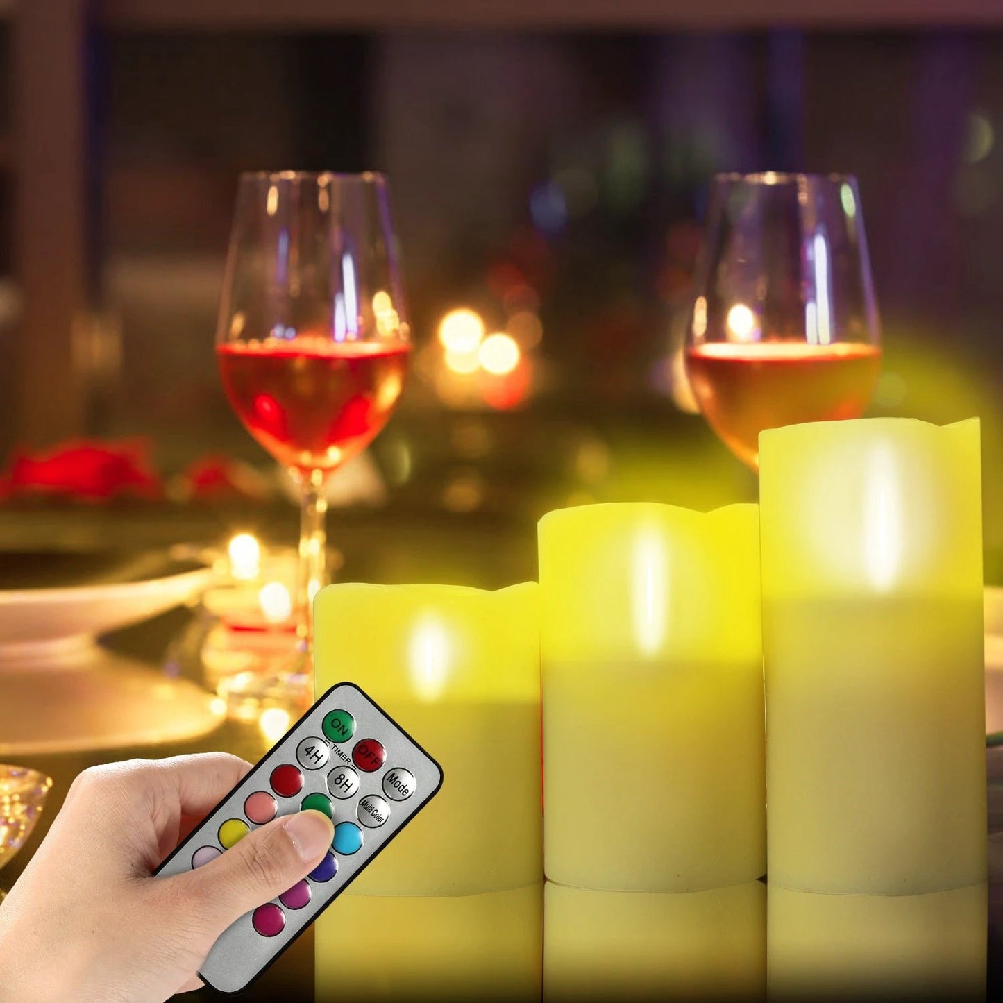 6Pc Flameless Candles Votive Candles Wireless Battery Operated LED Flickering Candles With Remote Control Timer by GJG Denim