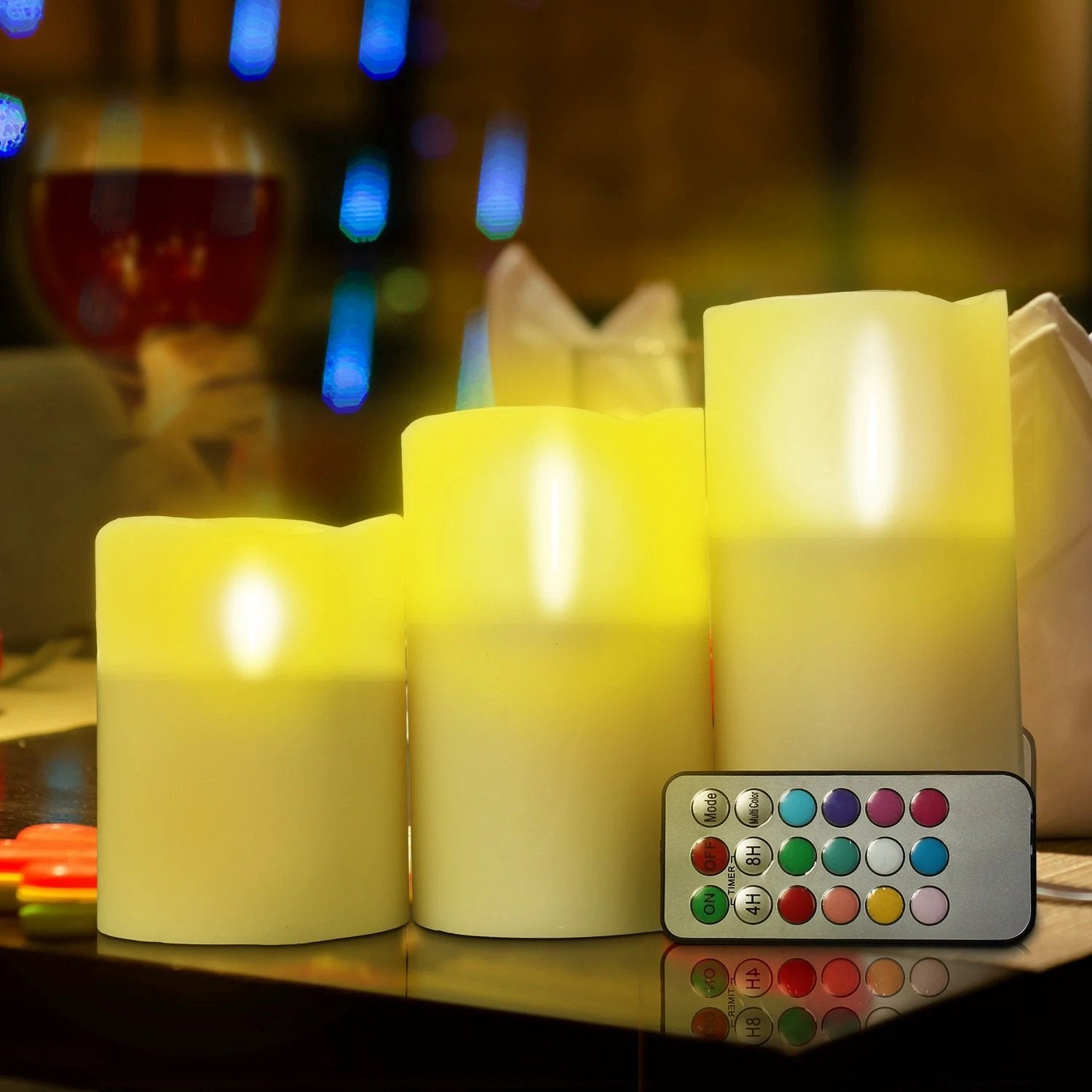 6Pc Flameless Candles Votive Candles Wireless Battery Operated LED Flickering Candles With Remote Control Timer by GJG Denim