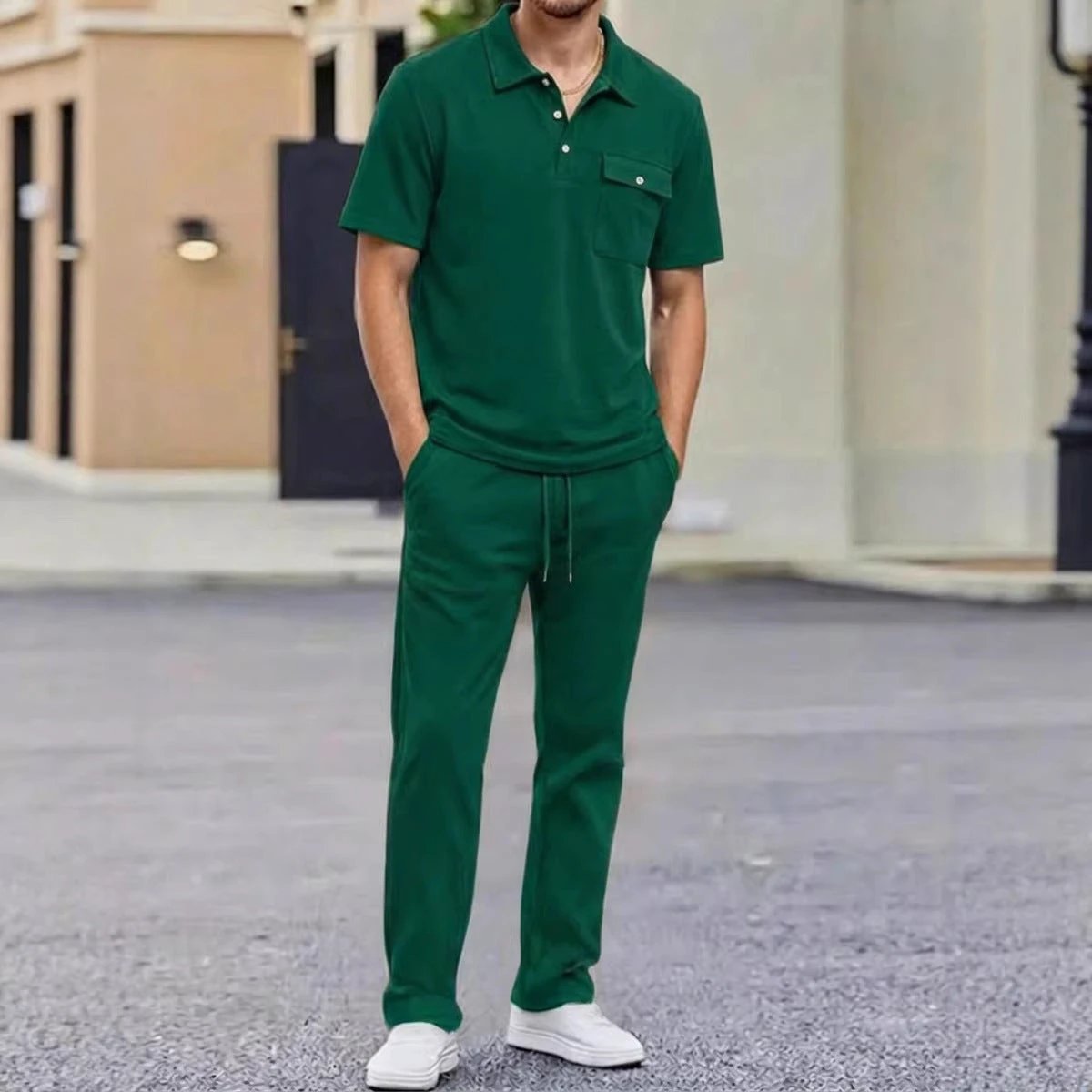 Men's Short Sleeve Pants Set by GJG Denim