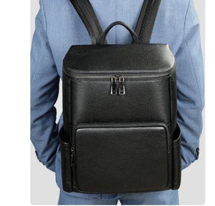 Men's Leather Commuter Casual Laptop Backpack by GJG Denim