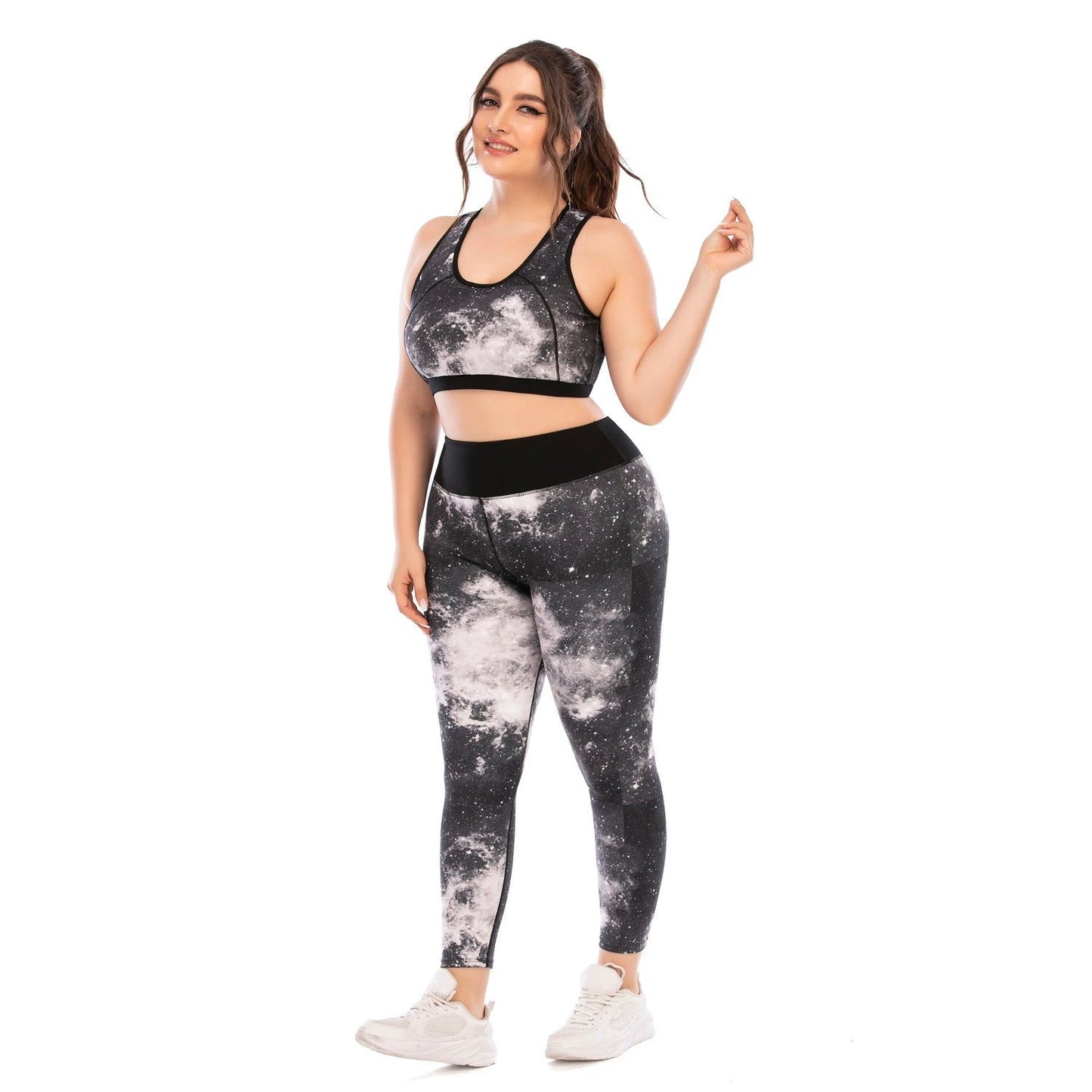 Workout Clothes Suit Plus Size Yoga Clothes Tight-fitting Pants Sports Bra by GJG Denim