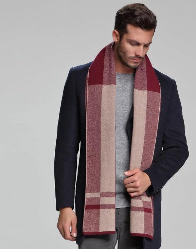 Men's Cashmere Tide Business Casual Double-sided Scarf by GJG Denim