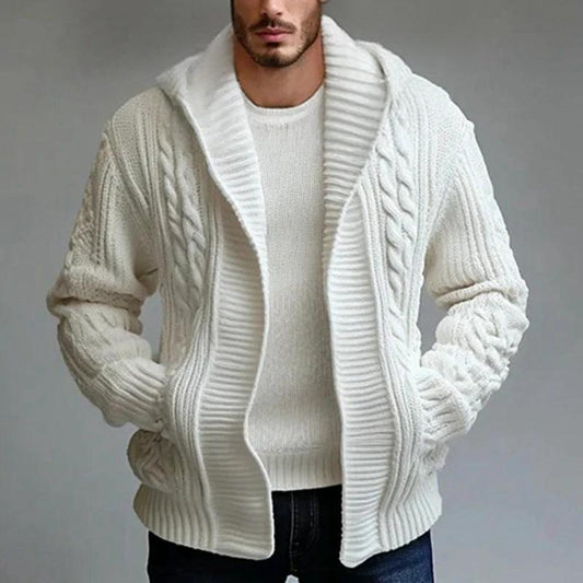 Men's Twisted-knit Cardigan Sweater by GJG Denim