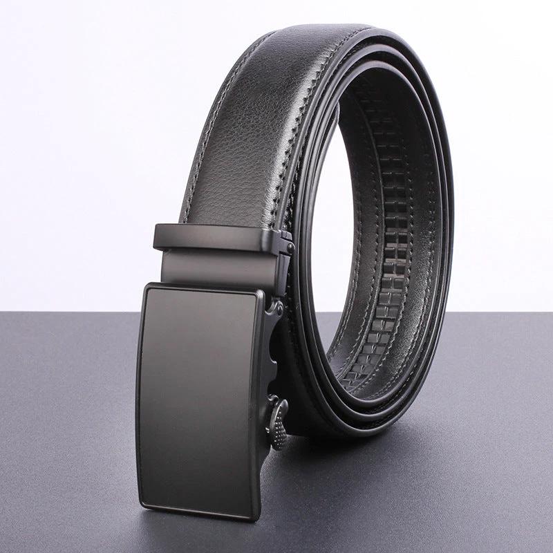 Men's Genuine Leather Belt With Automatic Buckle by GJG Denim