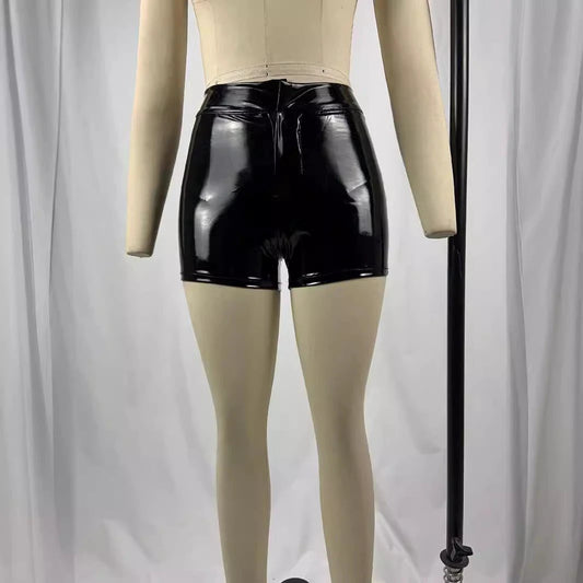 Solid-color Fashionable High-waist Plus-size Hot Pants by GJG Denim