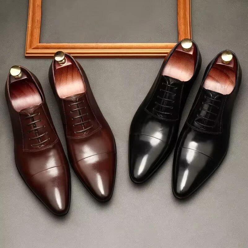 Lace-up Business Formal Shoes For Men by GJG Denim