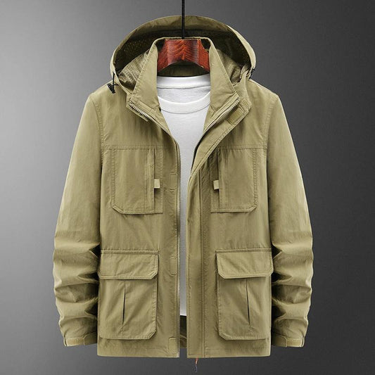 Men's Fashion Casual Loose Outdoor Shell Jacket by GJG Denim