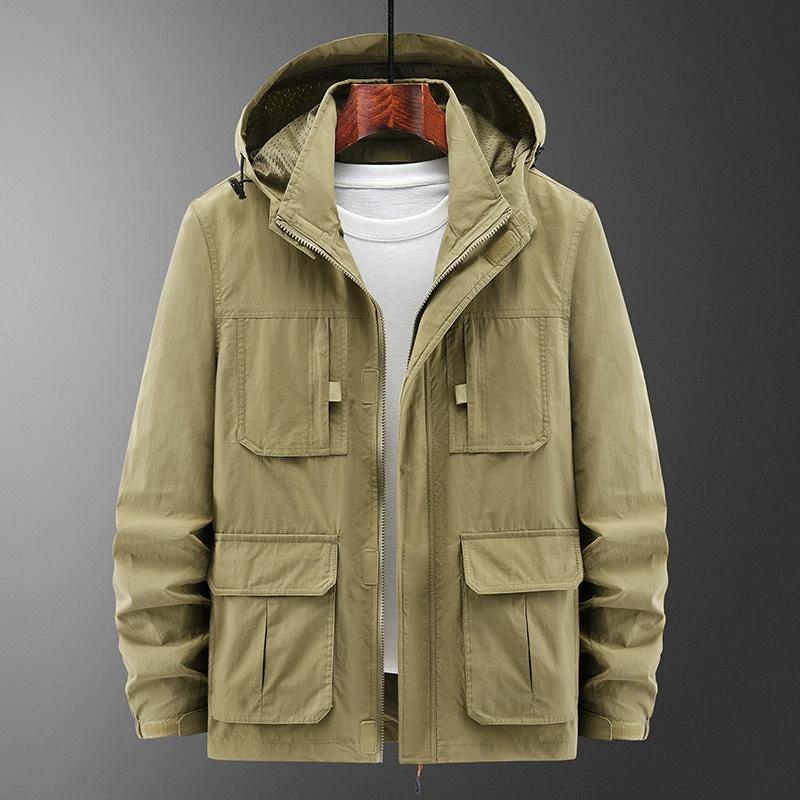 Men's Fashion Casual Loose Outdoor Shell Jacket by GJG Denim