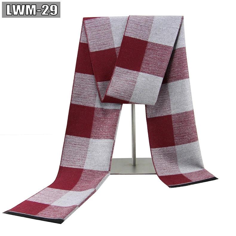 Men's Cashmere Autumn And Winter Business Plaid Scarf by GJG Denim