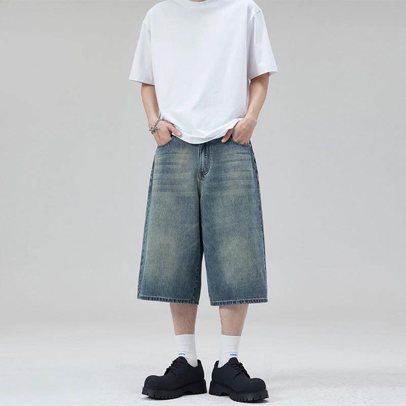Summer Men And Women Loose Straight Shorts by GJG Denim