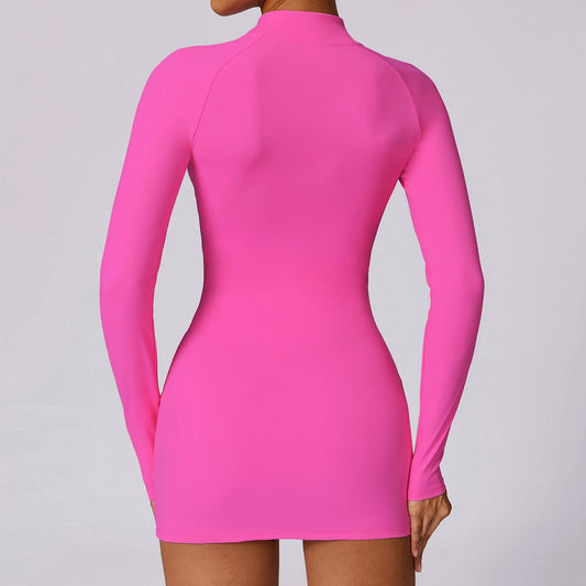 Zipper Nude Feel Tight Sports Dress by GJG Denim