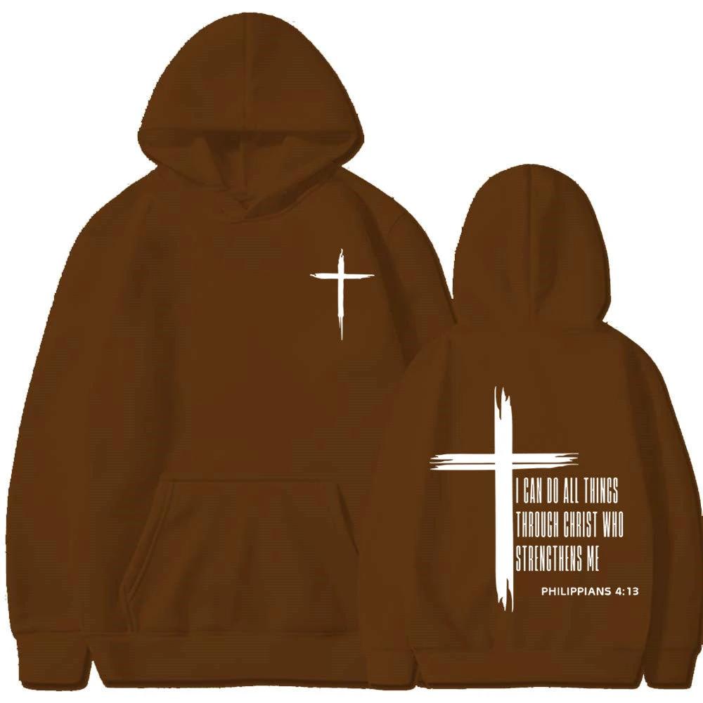 Men's "I Can Do All Things Through Christ" Hoodie by GJG Denim