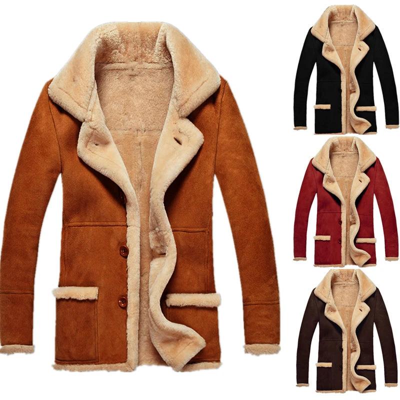Men's Fleece Fur Thick Coat by GJG Denim
