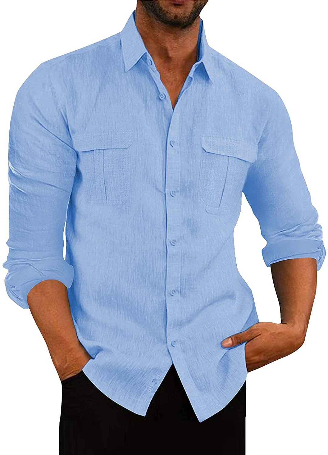 Men's Double Pocket Cotton Shirt by GJG Denim