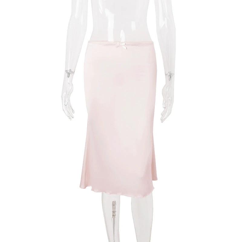 Sweet Lace Top Mid-length Dress Set Women by GJG Denim