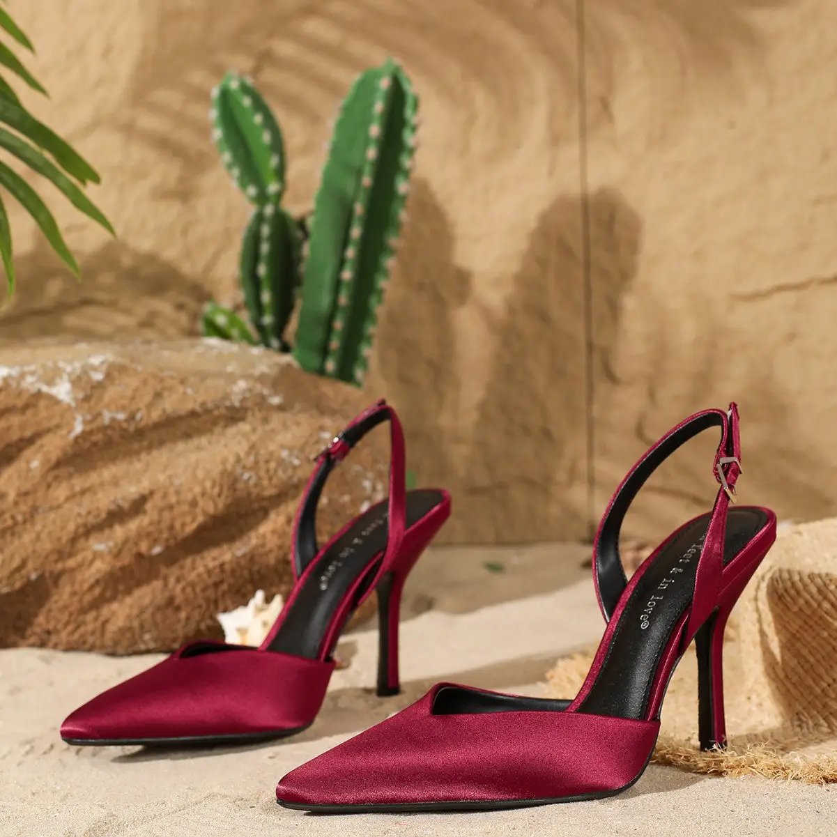 Baotou Pointed-Toe Stiletto Fashionable French-Style High-Heel Sandals For Women by GJG Denim