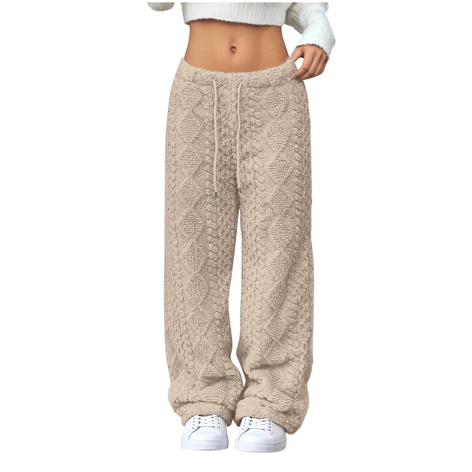 Velvet Padded Loose Straight-leg Trousers by GJG Denim
