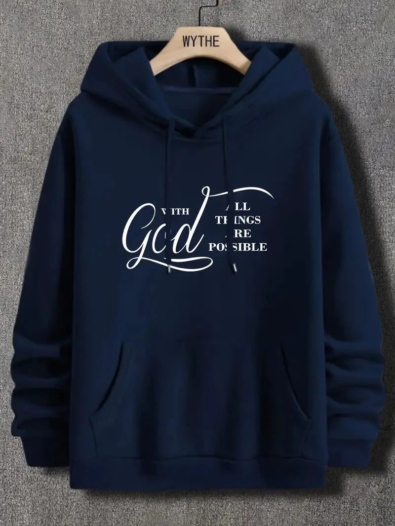 Men's "With God All Things Are Possible" Hoodies by GJG Denim