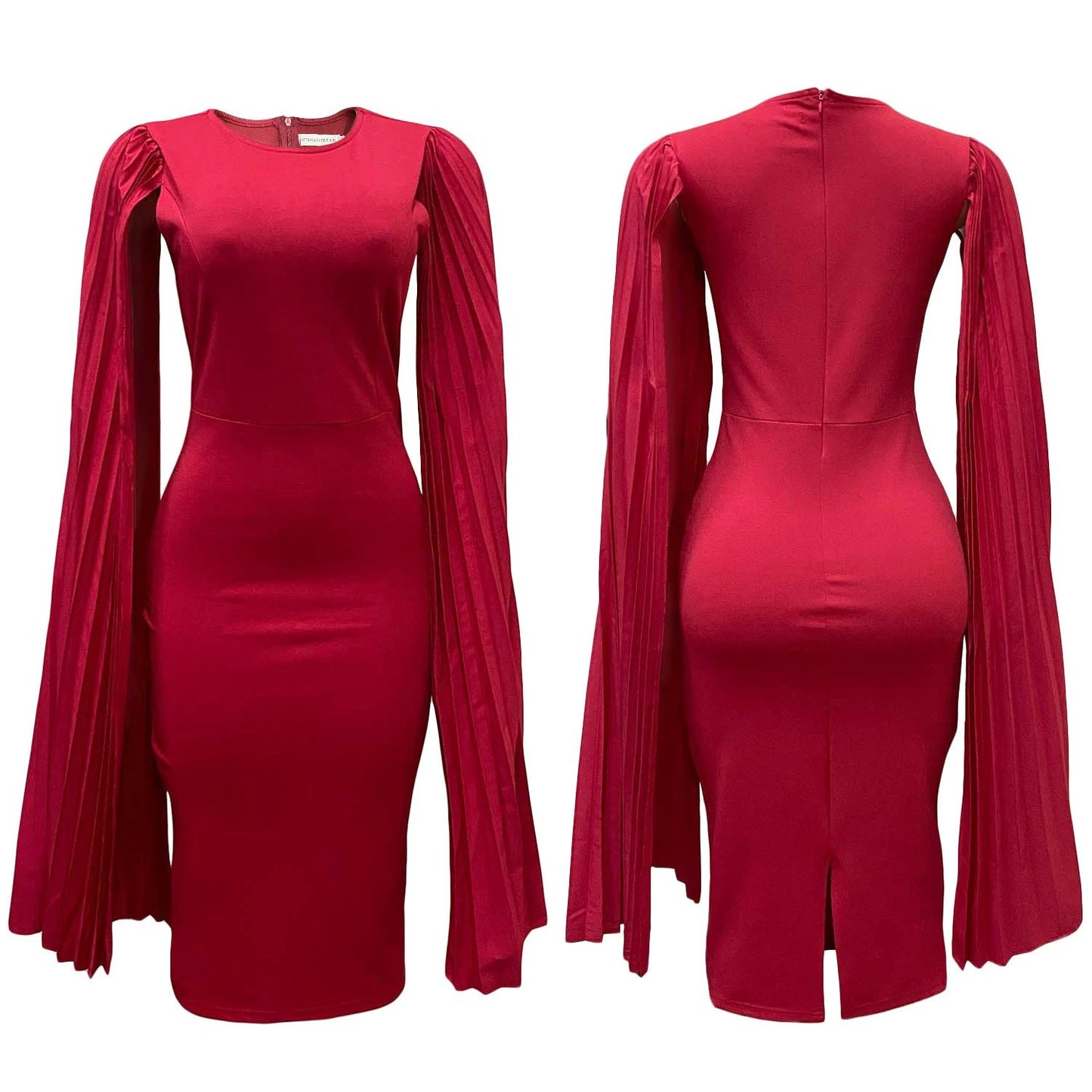 Fashion Pleated Cape Plus Size Gown by GJG Denim