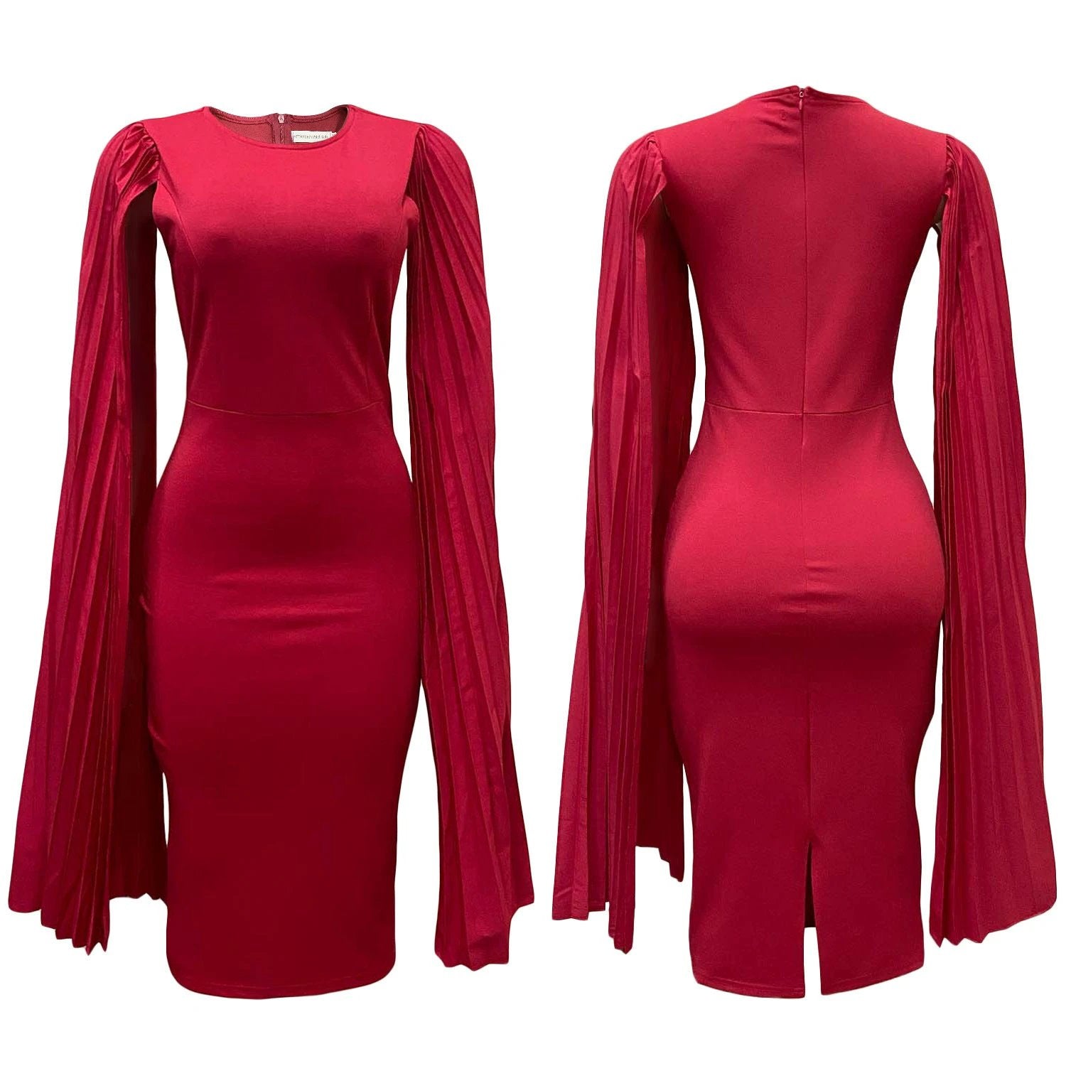 Fashion Pleated Cape Plus Size Gown by GJG Denim