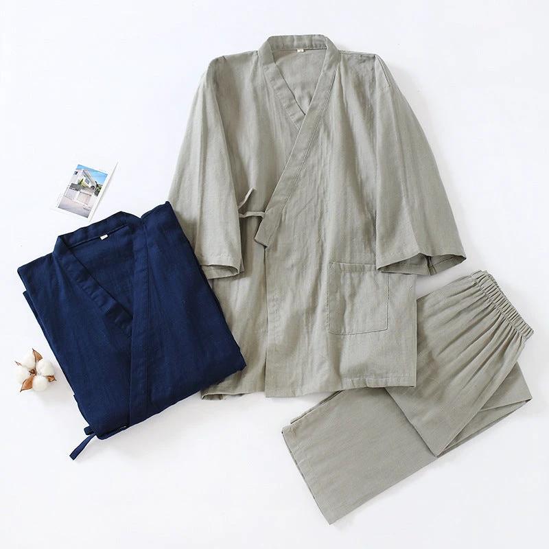 Men's Pure Cotton Gauze Pajamas by GJG Denim
