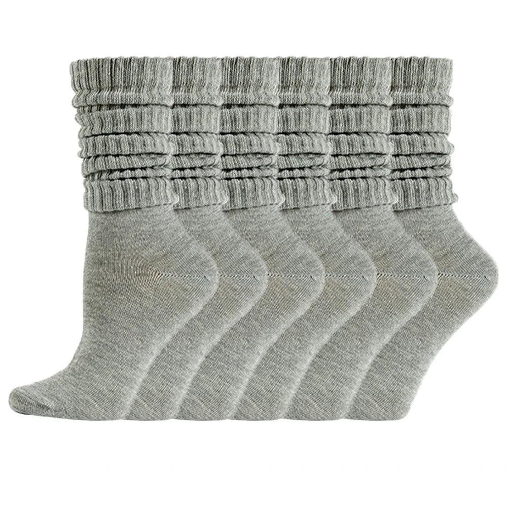 Loose Stockings Spring And Autumn Women's Black, White And Gray Pure Color Socks by GJG Denim