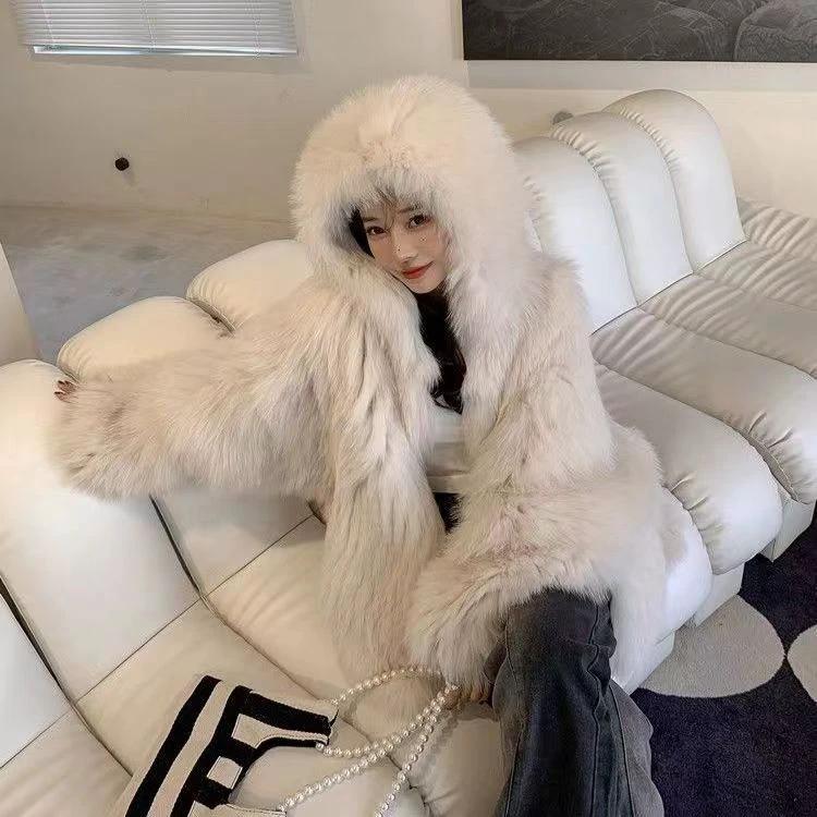 Fashion Long Sleeve Fluffy Coat Women by GJG Denim