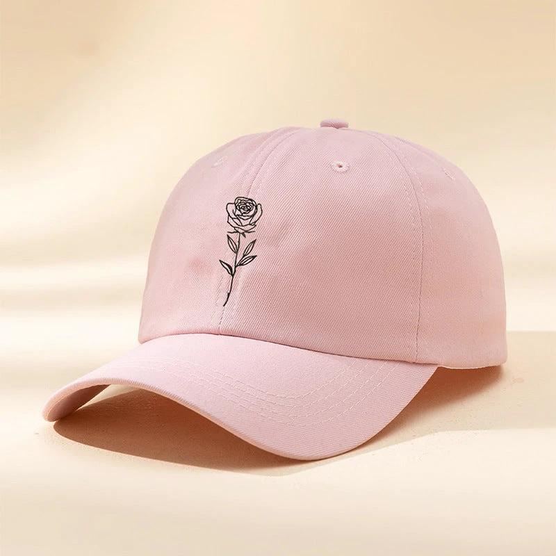 Men's Casual Simple Rose Washed Baseball Cap by GJG Denim