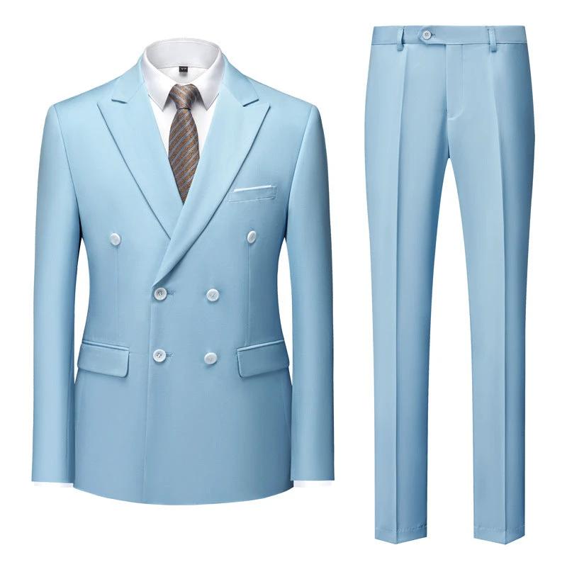 Men's Fashion Casual Solid Color Two-piece Set by GJG Denim